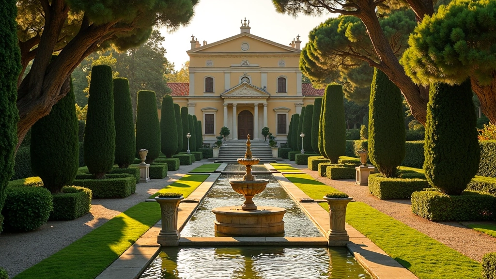Villa Borghese Roma, fontane antiche, alberi e statue, paesaggio verde con storia