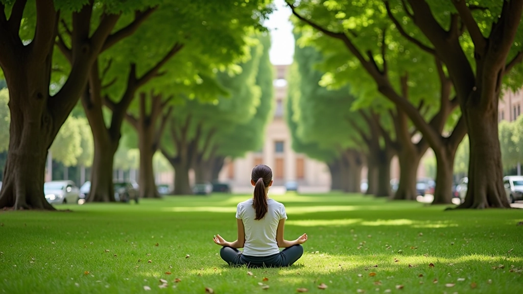 Spazio verde tranquillo a Roma con alberi