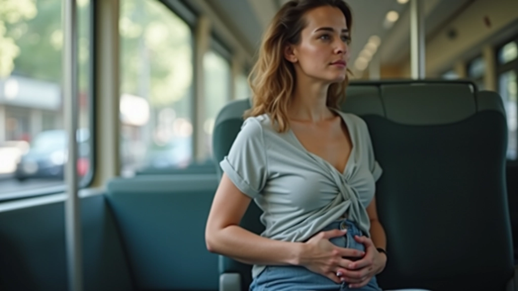 Persona che pratica la respirazione diaframmatica conscia seduta comodamente in treno